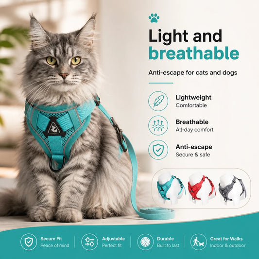 Reflective Pet Leash and Harness