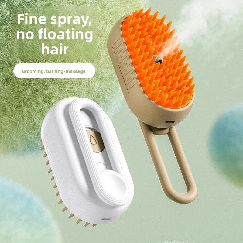 Electric Pet Grooming Brush with Mist Spray Cleaner