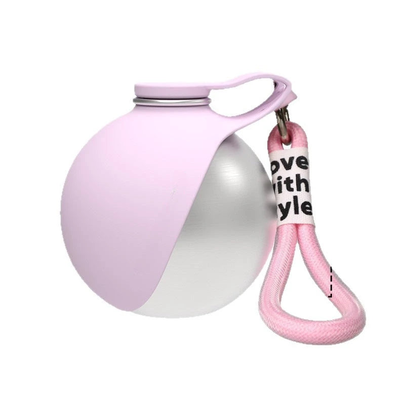 Foldable Stainless Steel Pet Water Bottle with Portable Hook