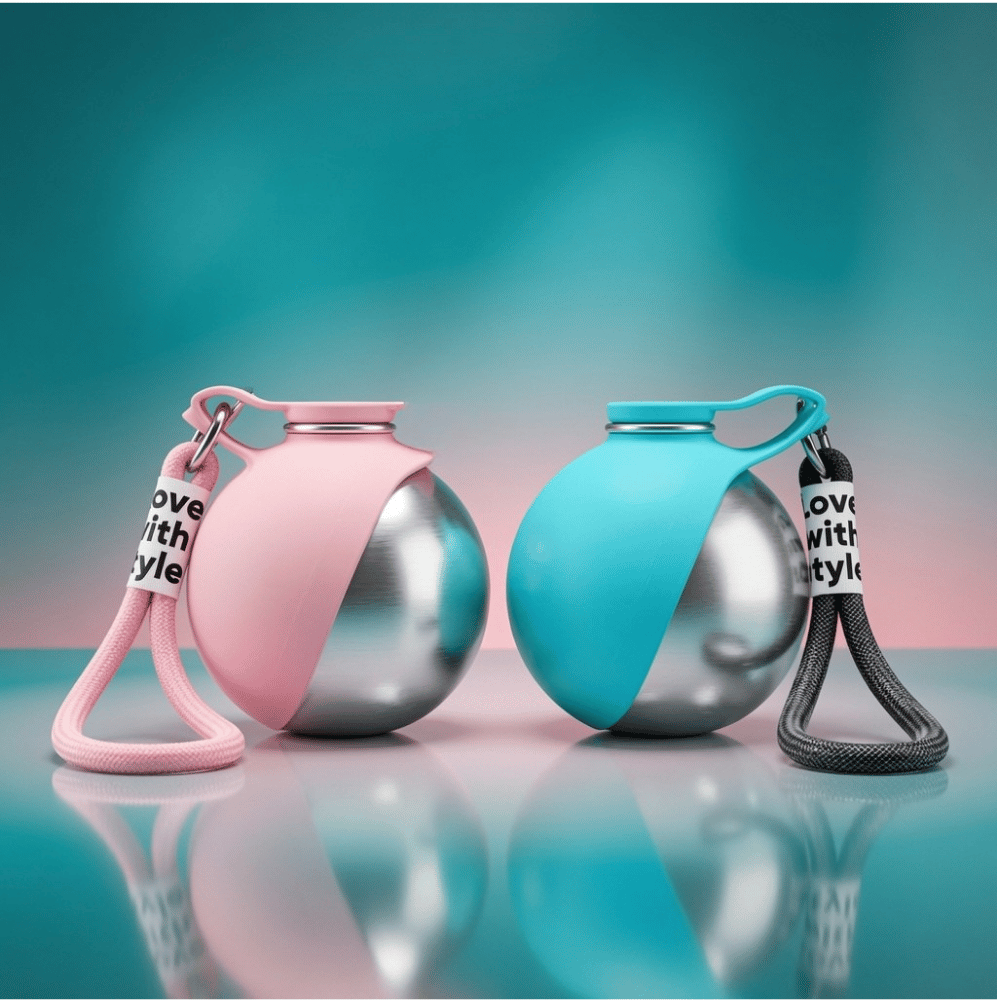 Foldable Stainless Steel Pet Water Bottle with Portable Hook