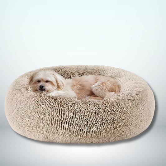 Calming Dog & Cat Bed, Anti-Anxiety Donut Cuddler Warming Cozy Soft round Fluffy Faux Fur Plush Cushion Bed - Sam's Pet Shop