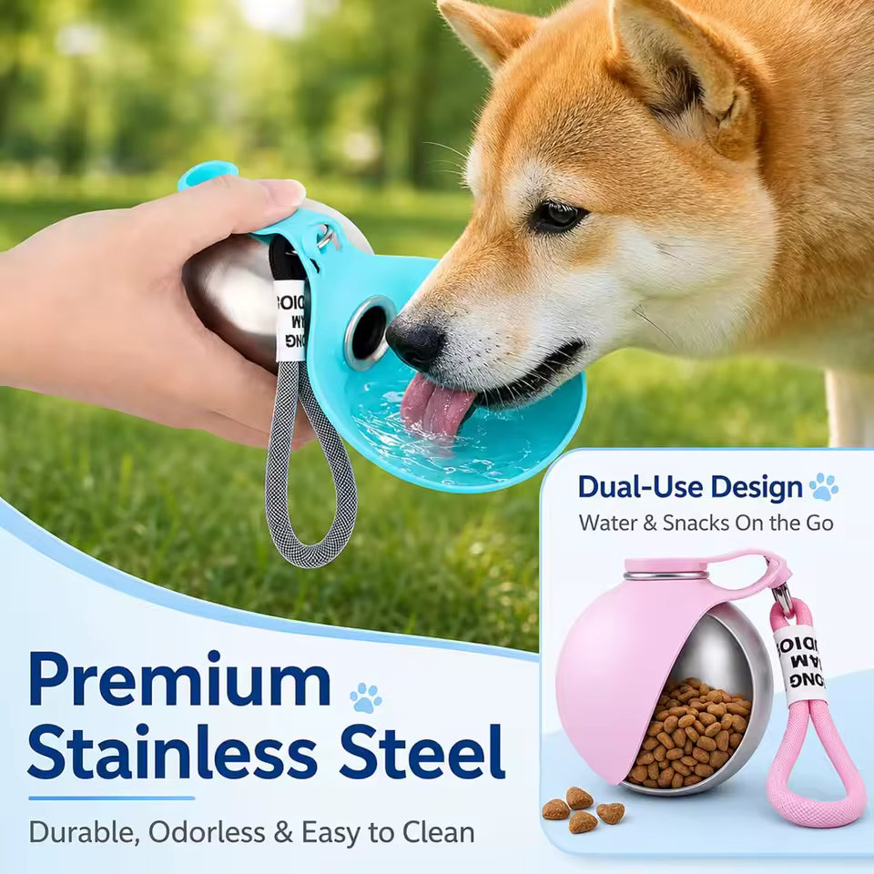 2-in-1 Portable Pet Water Bottle & Bowl
