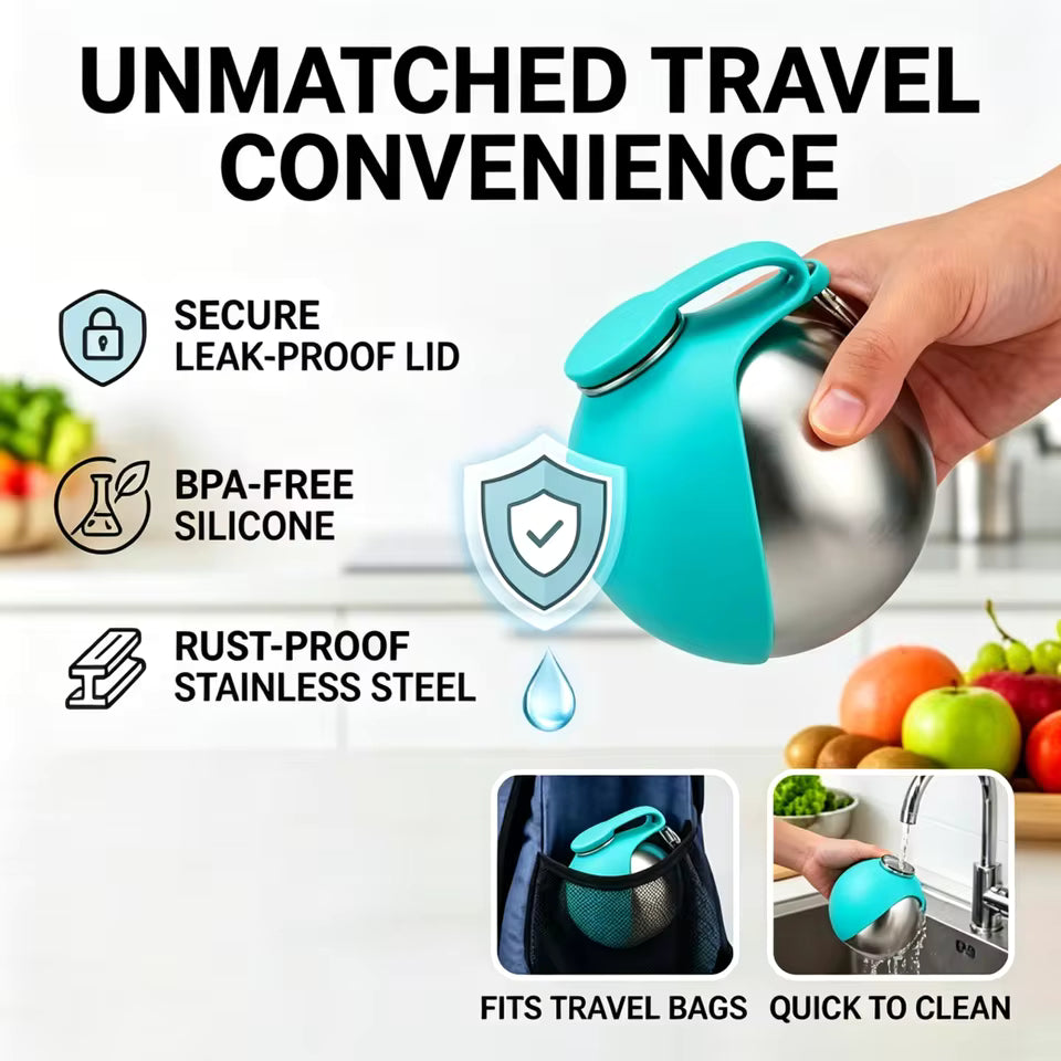 2-in-1 Portable Pet Water Bottle & Bowl