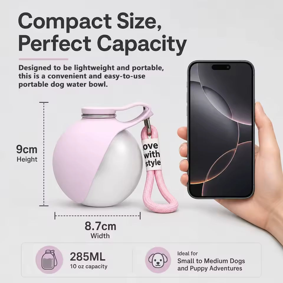 2-in-1 Portable Pet Water Bottle & Bowl