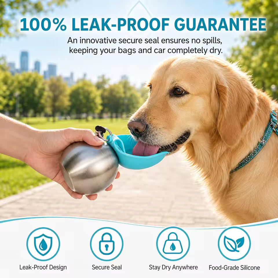 2-in-1 Portable Pet Water Bottle & Bowl