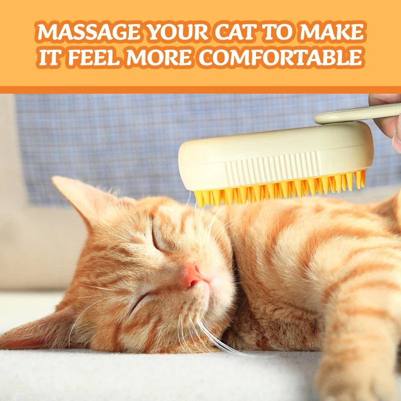 Steam Pet Grooming Brush Comb – Gentle Massage & De-Shedding