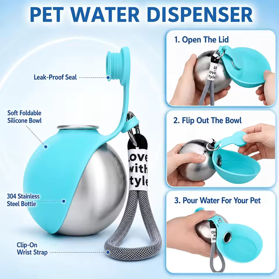 2-in-1 Portable Pet Water Bottle & Bowl