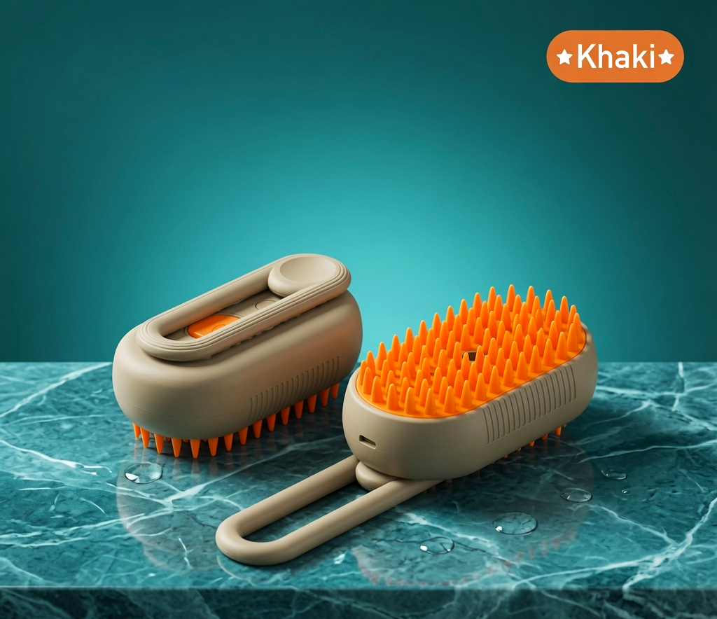 Electric Pet Grooming Brush with Mist Spray Cleaner