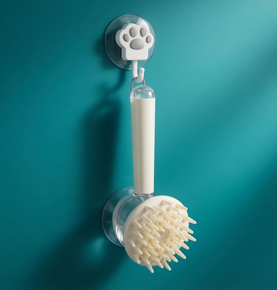 Silicone Pet Bath Brush with Shampoo Dispenser