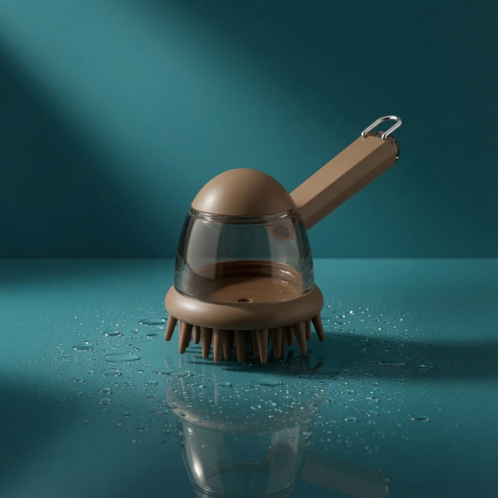 Silicone Pet Bath Brush with Shampoo Dispenser