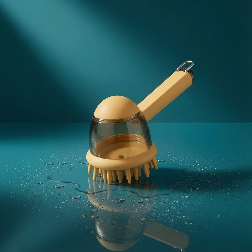 Silicone Pet Bath Brush with Shampoo Dispenser