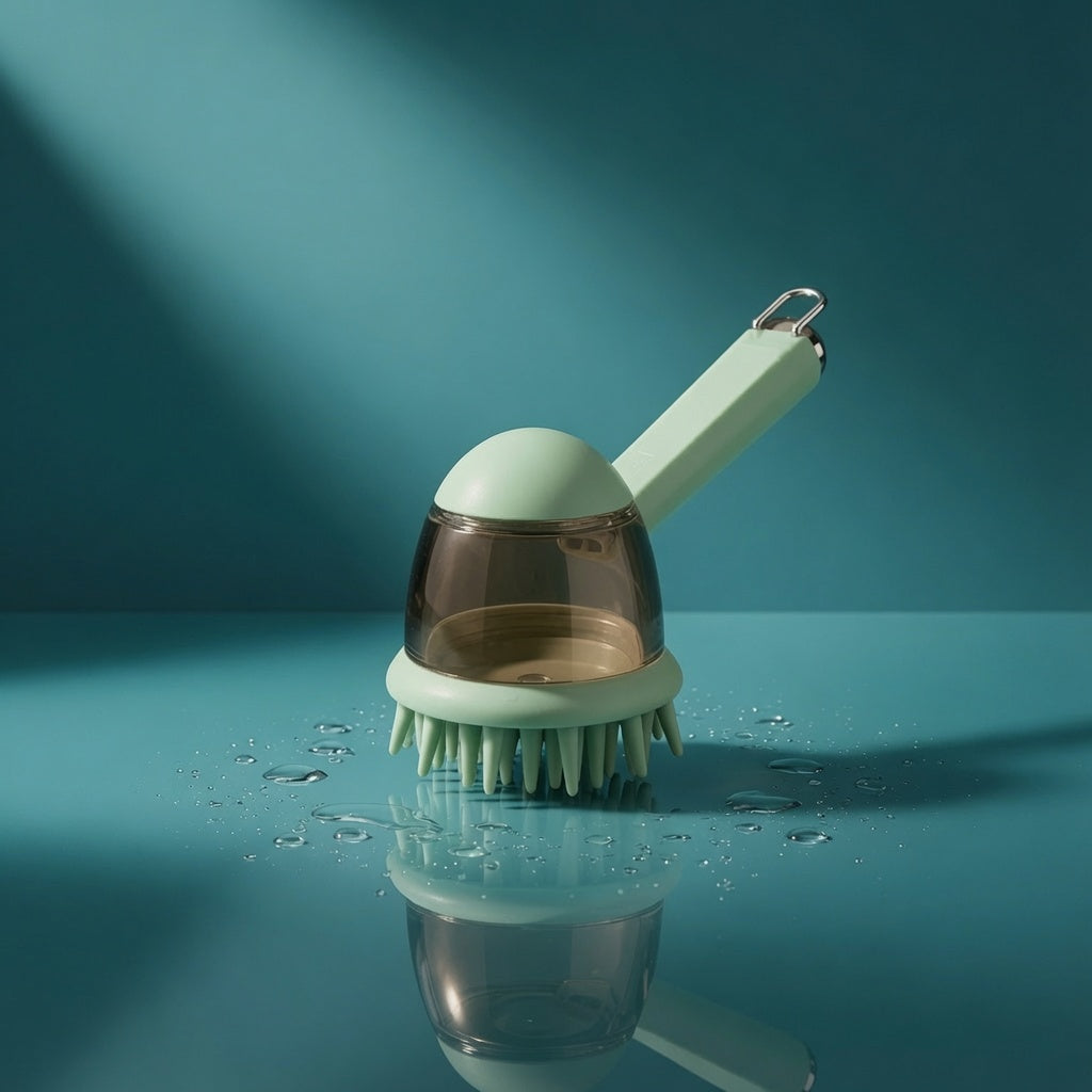 Silicone Pet Bath Brush with Shampoo Dispenser
