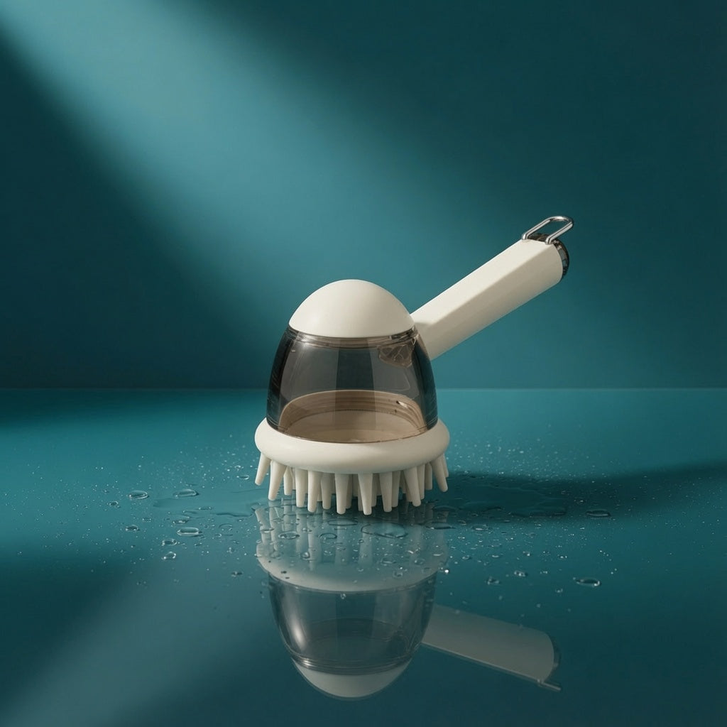 Silicone Pet Bath Brush with Shampoo Dispenser