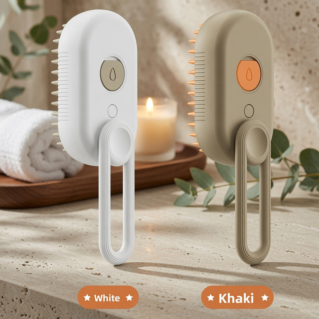 Electric Pet Grooming Brush with Mist Spray Cleaner