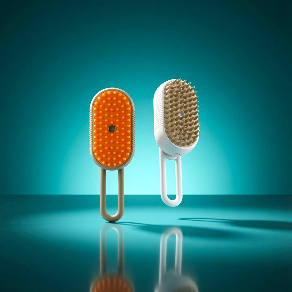 Electric Pet Grooming Brush with Mist Spray Cleaner