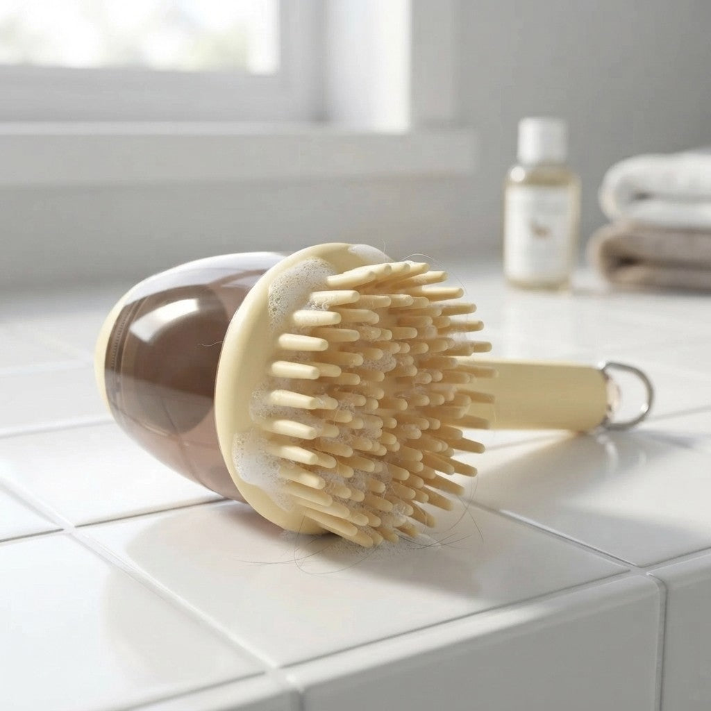 Silicone Pet Bath Brush with Shampoo Dispenser
